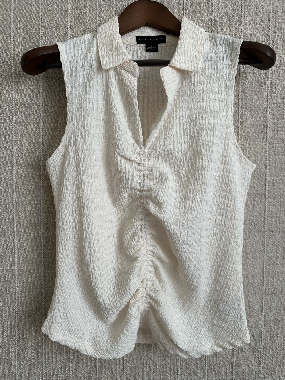 NWOT Sanctuary Sleeveless Blouse in Rich Ivory size L